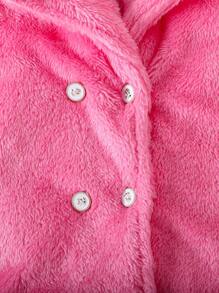 SHEIN 1pc Elegant Fashion Long Fluffy Coat For Baby Girls, Autumn/Winter