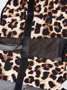 SHEIN SXY Femei Solid & Print Leopard Patchwork Carasol Imprimeu Ghepard - Multicolor - Vizualizare 7