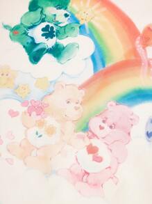 SHEIN X Care Bears 卡通熊和彩虹印花可折叠 RPET 购物袋、欢呼熊、趣味熊、暴躁熊、分享熊、礼物 - 白色 - 查看 6