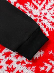 1 pieza Sudadera de manga larga con estampado negra para niñas preadolescentes, para otoño/invierno, para Navidad