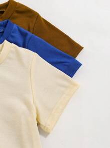 SHEIN 6 件套年轻女孩休闲舒适多色圆领短袖上衣和运动裤套装