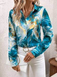 SHEIN Clasi Bộ đồ liền thân chắp vá nhuộm màu thời trang dành cho nữ, mùa thu - Nhiều màu - Xem 3