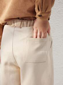 Blossori 男童弹力腰斜纹裤，秋冬返校季 - 卡其色 - 查看 4