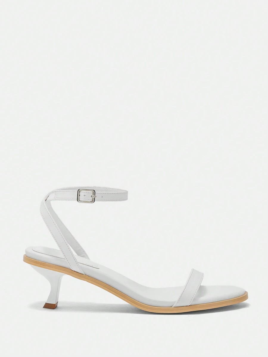CUCCOO BIZCHIC 女士简约纯色高跟凉鞋，休闲夏装秋季 - 白色 - 查看 1
