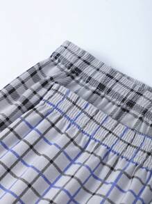 2pcs/Pack Men's Plaid Loose Boxer Briefs - Multicolor - View 4