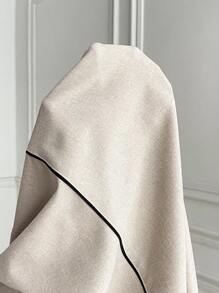 Seusyu 女士圆领长袖休闲时尚优雅阿拉伯风格朴素连衣裙 - 杏色 - 查看 5