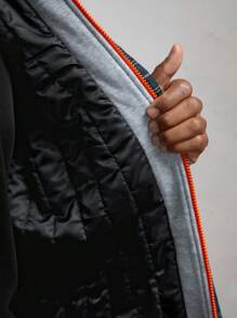 AKNOTIC Business Casual Men's Slim Fit Casual Letter Print Hooded Jacket For Fall & Winter - Multicolor - View 3