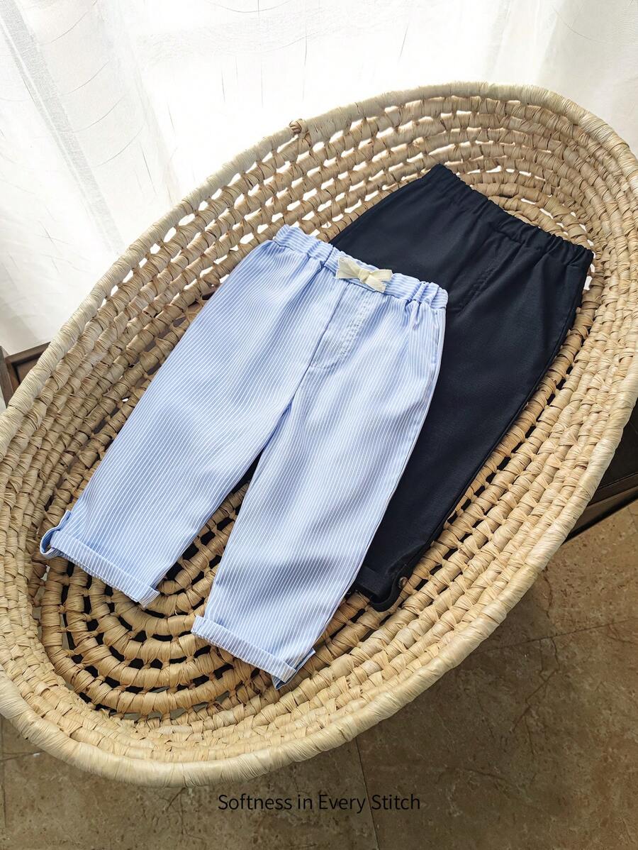 Bộ 2 quần short thường ngày co giãn sọc nhiều màu cho bé trai - Màu xanh lam - Xem 1