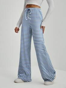 SHEIN Tall Women's Striped & Printed Casual Holiday Style Long Pants