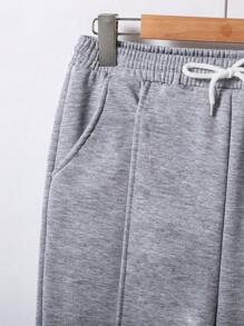 Teen Boys Knit Sweatpants, Street Style - Grey - View 5