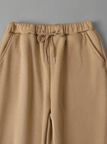 Chiquease 2 sztuki/zestaw damskich spodni dresowych z podszewką termiczną i bluzy z kapturem