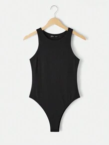 SHEIN BASICS 3 件套女士休闲圆领无袖紧身纯色针织紧身衣 - 彩色 - 查看 5