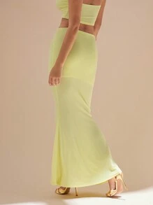 Glamine Falda tubo con pliegues elegante de cola de pez para mujer, verano