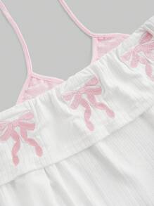 ROMWE Kawaii Cute Romantic Butterfly Embroidery Off Shoulder Form-Fitting Ladies T-Shirt - White - View 3