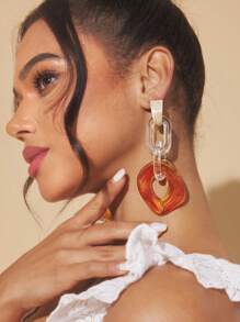 SHEIN BAE 女士亚克力夸张设计吊坠耳环