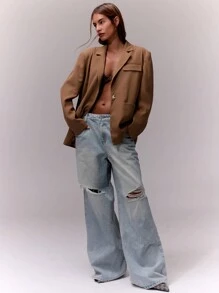 MUSERA Áo khoác blazer cổ bẻ cài một hàng khuy kiểu Old Money Work thanh lịch, trang trọng, thường ngày cho công sở, mùa hè, mùa xuân, kỳ nghỉ, tiệc tốt nghiệp, tiệc cưới, tiệc sinh nhật, kỳ nghỉ - Màu Xám nhạt - Xem 4