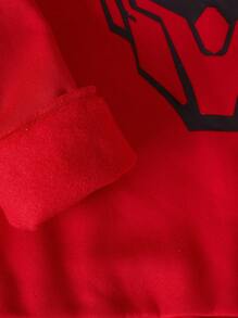 SHEIN Teen Boys Spider Three Pieces Sweatshirt Halloween Halloween Sweatshirt Essentials Sweatshirt Long Sleeve - Multicolor - View 7