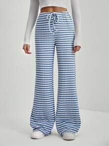 SHEIN Tall Women's Striped & Printed Casual Holiday Style Long Pants