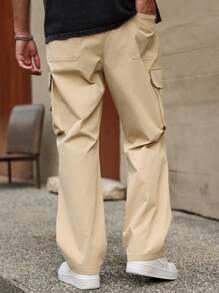 Manfinity Hypemode Men Casual Solid Color Cargo Pants - Khaki - View 2