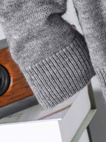 Tween Boys 灰色基本款套头衫，袖子上有 2 条对比色条纹，适合秋冬季、休闲家居和户外穿着