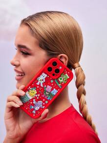 SHEIN X Care Bears Funda de teléfono móvil con estampado de dibujos animados en rojo - Edición Navideña REGALOS