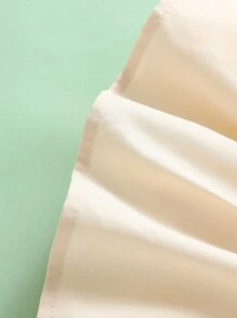 SHEIN Áo thun thường ngày thêu hoa viền bèo nhún cho bé gái, mùa xuân thu - Màu be - Xem 6
