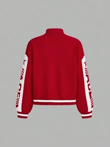 SHEIN ICON Cardigan noir à épaules dénudées avec motif de lettres