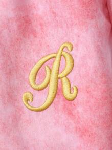 SHEIN Explorewe Fashion Pink Letter Embroidered Flared Pants For Tween Girls - Pink - View 6