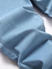 Quần Jeans Denim Nam Nhiều Túi Cài Nút Phía Trước Thường Ngày, Mặc Hàng Ngày - Rửa nhẹ - Xem 5