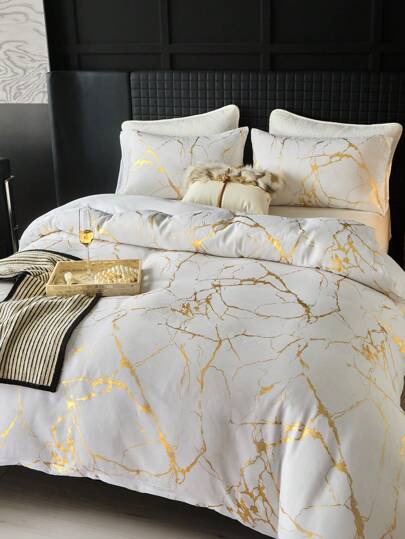 2/3 件羽绒被套、床上用品、床上用品套装、舒适的房间装饰、柔软抗起球的金印床上用品、舒适透气的床上用品套装、羽绒被套（代替被子）、防尘羽绒被套、1 件羽绒被套配 1/2 件枕套（不含填充物）、适用于单人床、双人床、双人床、特大号床、大号床尺寸、适用于卧室、客房、宿舍、所有季节、可机洗、返校季、秋季装饰、秋季装饰、房间装饰