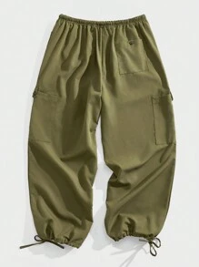 Forever 21 Loose Straight Leg Cargo Pants In Dusty Green - Army Green - View 3