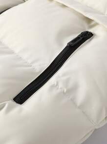 Manfinity Homme Men's Color Block Splice Long Sleeve Front Zipper Pocket Casual Outdoor Windbreaker Jacket, Men Winter Jacket, Men Outerwear, For Fall - Beige - View 7