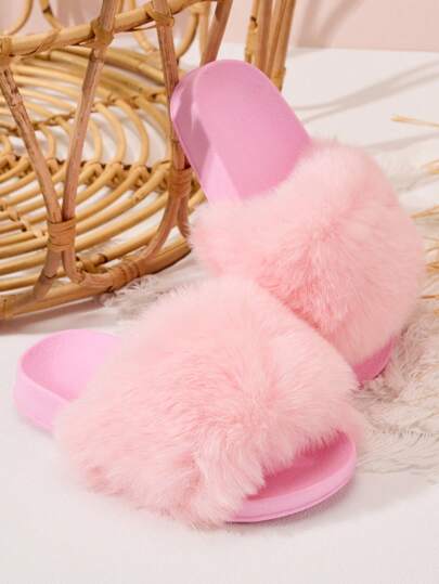 Girls' Comfortable & Fashionable Casual Plush House Slippers
