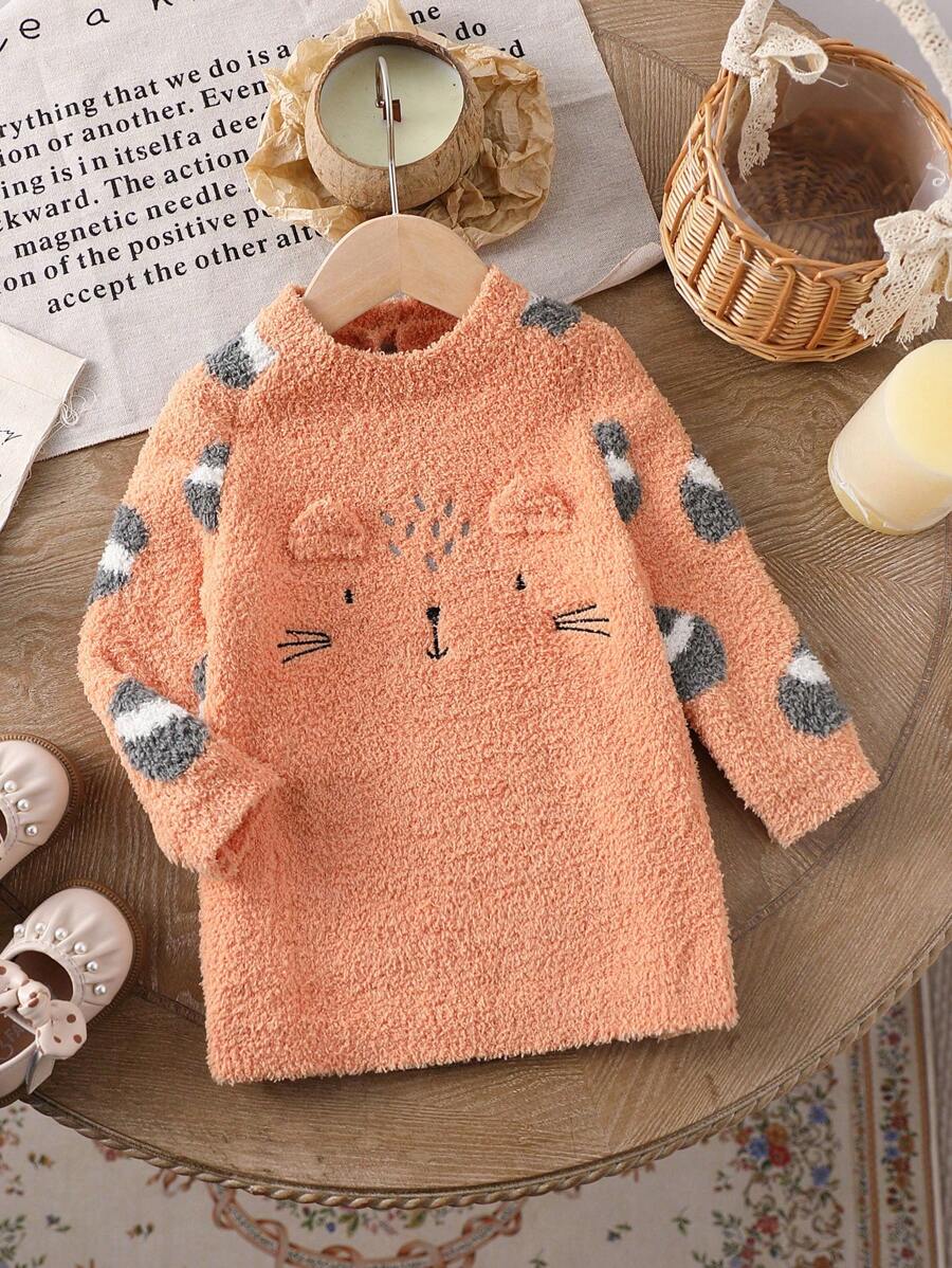 Váy len dệt kim thời trang dễ thương cho bé gái sơ sinh - Màu Khaki - Xem 1