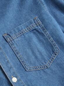 Manfinity Hypemode 男士春秋洗水牛仔休闲夹克 - 中等水洗藍 - 查看 3