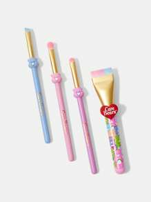 SHEIN X Care Bears 4 件套卡通熊和心形图案眼刷套装，欢呼熊，睡前熊，温柔心熊，礼物 - 彩色 - 查看 8