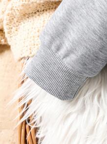 Baby Girl Crew Neck Long Sleeve Letter Print Casual Fashionable Sweatshirt