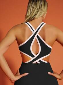 Lumalex 运动夏季网球基本款露背连衣裙 - 黑色 - 查看 5