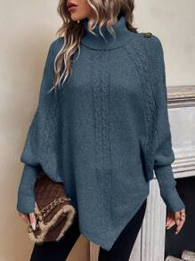 EMERY ROSE 休闲女士纯色宽松蝙蝠袖高领毛衣，秋冬季，长袖上衣