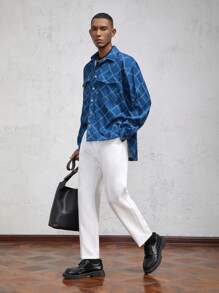 AKNOTIC Business Casual معطف رياضي فضفاض وكاجوال مطبوع، مناسب للخريف والشتاء