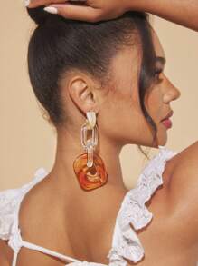SHEIN BAE 女士亚克力夸张设计吊坠耳环