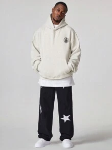 Manfinity VCAY Men's Loose Fit Long Sleeve Hooded Knit Sweater, For Fall Winter - Light Grey - View 5