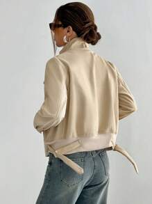 SHEIN Unity 休闲绒面加厚短款夹克，秋冬