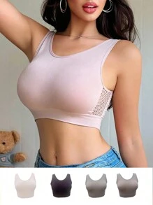 Wedaily 4pcs Seamless Hollow-Out Fashion Cami Top Sets - Multicolor - View 1
