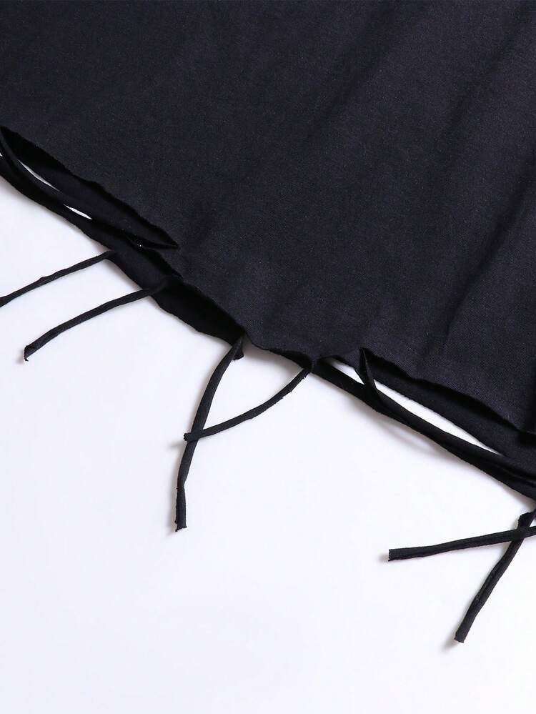 Manfinity EMRG Áo thun nam cổ tròn tay ngắn in họa tiết đồ họa - màu đen - Xem 3