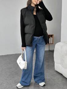 SHEIN Maternity Spring Zip Up Vest Jacket, Maternity Outerwear & Coats For Winter