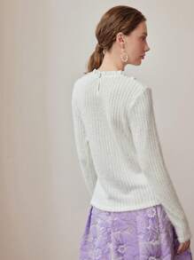 MOTF PREMIUM SOLID LACE INSERT FRILL TRIM FLUFFY TOP