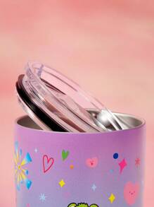 SHEIN X Care Bears 20 盎司卡通熊心印花保温杯，礼品 - 彩色 - 查看 6