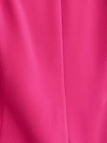 Calvaya Women's Spring/Autumn Solid Color Lapel Collar Long Sleeve Jacket With 3D Floral Brooch Decor