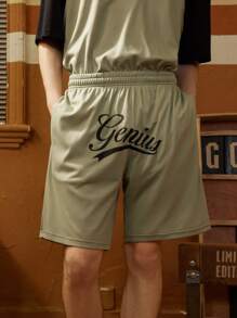 Gym Rark Boyfriend Style Men's Letter Print Vest And Shorts Sports Suit,Gym Clothes Jersey Gym Set Workout Set - Green - View 7